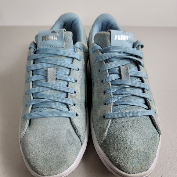 Puma Womens Suede Vikky 367991 01 Light Blue Shoes - Picture 5 of 12